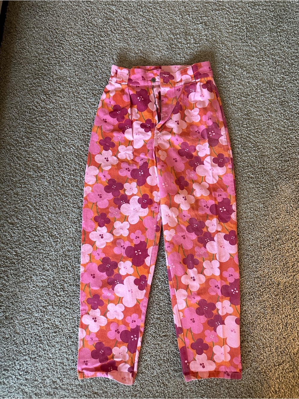 Lucy & Yak Pink Floral Straight Leg Pants